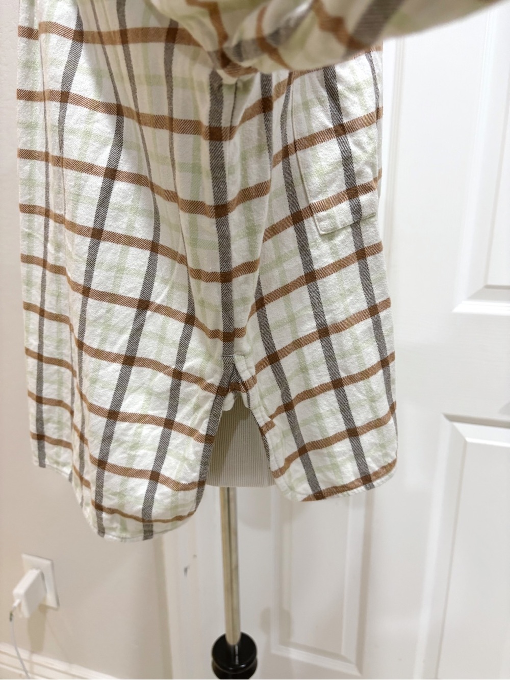 Everlane Boxy Plaid Checkered Cotton Flannel Button-Front Shirt Size XXS-S - Picture 4 of 9